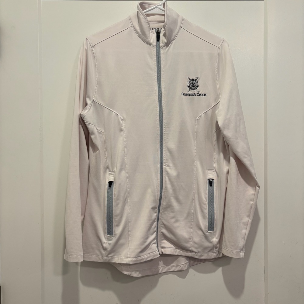 Bermuda Sands Mens Shepherd's Crook Golf Full Zip Jacket Light Pink Medium M